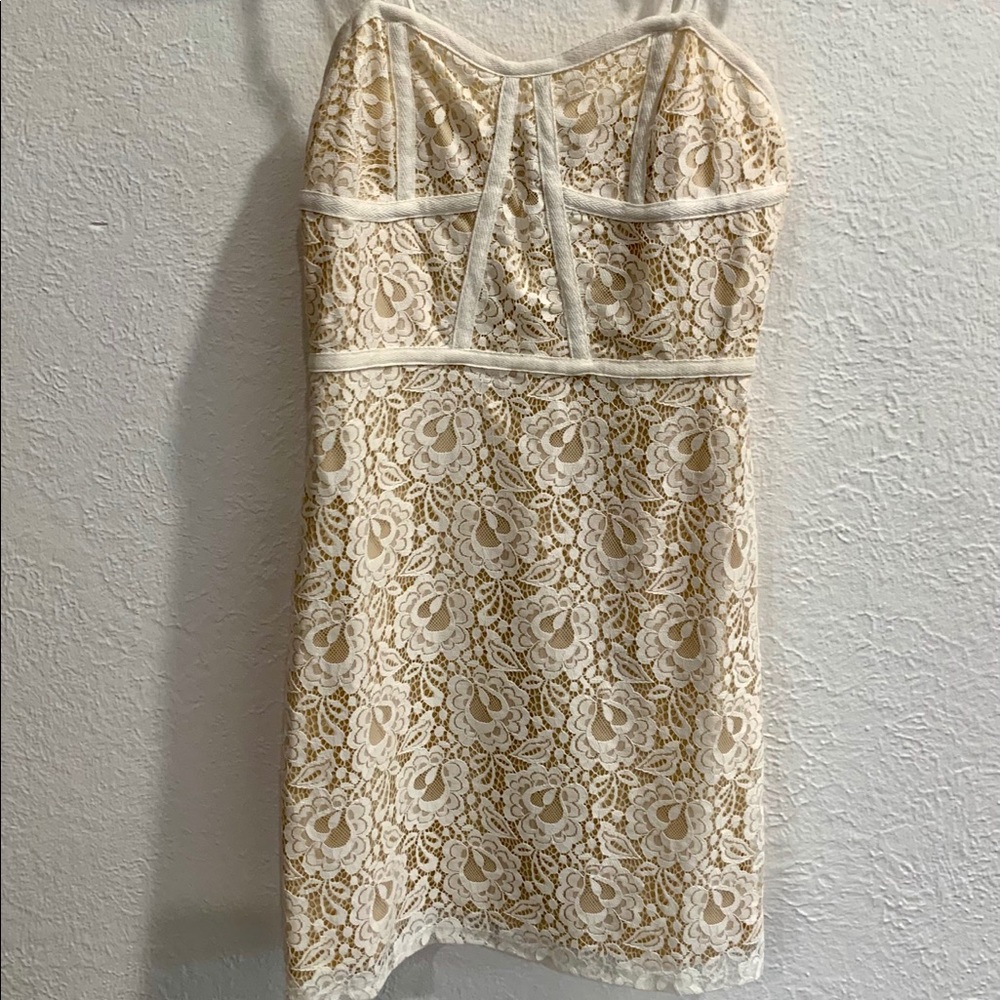 Brand new with tags beige and white dress- Size S